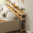 2-Tier 120x30x100.2cm Console Table Narrow Behind Sofa Storage Shelf for Living Room Bedroom - Oak + White Frame - 1