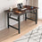 Folding Table 80x60x75cm Double Rod Computer Desk Home Office Study Table No Assembly Required - Black - 1