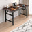 Folding Table 100x50x75cm Double Rod Computer Desk Home Office Study Table No Assembly Required - Black - 1