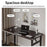 Folding Table 100x50x75cm Double Rod Computer Desk Home Office Study Table No Assembly Required - Black - 3