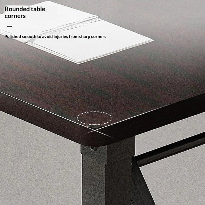 Folding Table 100x50x75cm Double Rod Computer Desk Home Office Study Table No Assembly Required - Black - 6