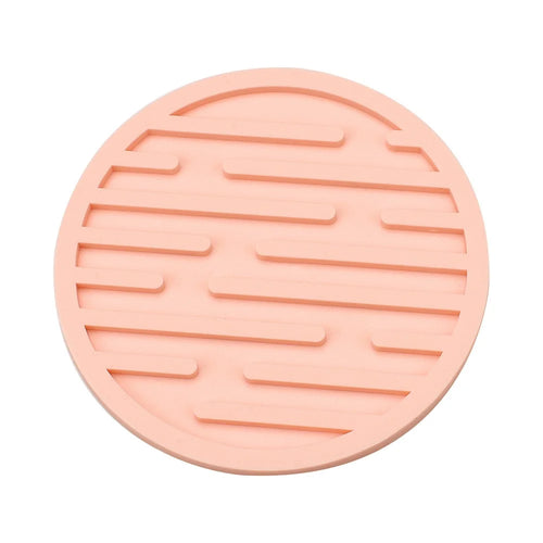 10cm Round Thick Silicone Mug Coaster Non-Slip Heat-Resistant Water Bottle Cup Drink Mat Pad - Pink - 1