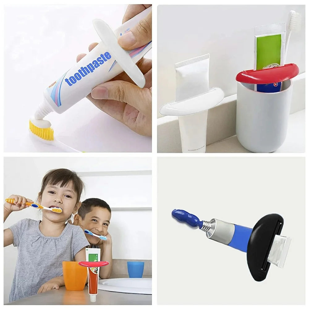Toothpaste Tube Squeezer Tool Plastic Cosmetic Cream Squeezer Dispenser for Bathroom - White - 5