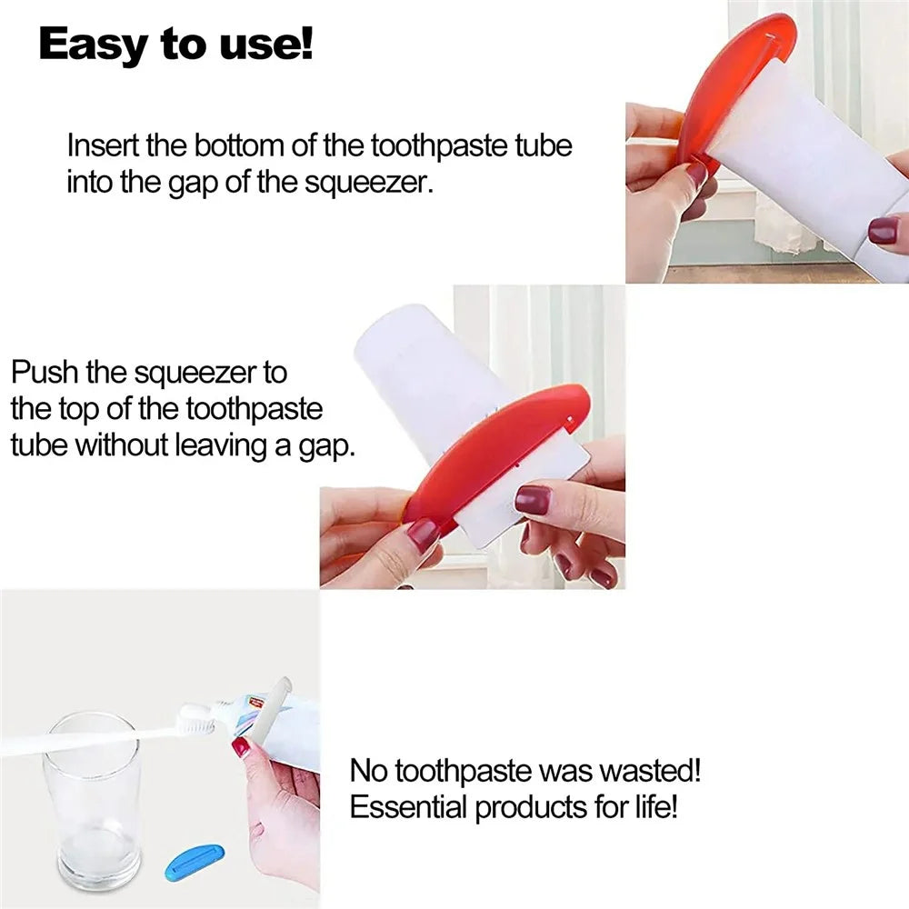 Toothpaste Tube Squeezer Tool Plastic Cosmetic Cream Squeezer Dispenser for Bathroom - White - 6