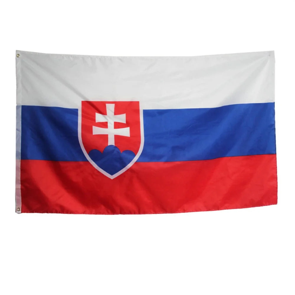 90x150cm 3x5ft Slovakia Flag Polyester National Banner with Grommets for Display - 1
