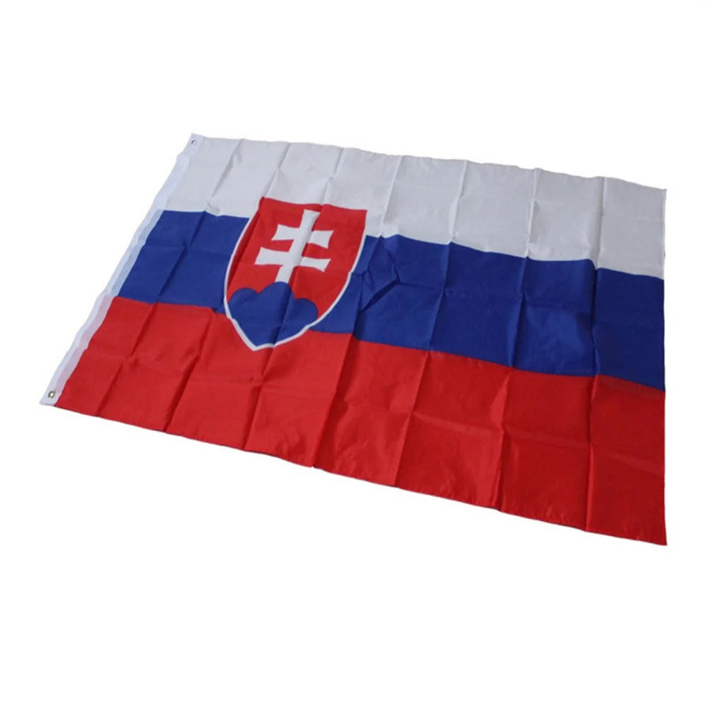 90x150cm 3x5ft Slovakia Flag Polyester National Banner with Grommets for Display - 2