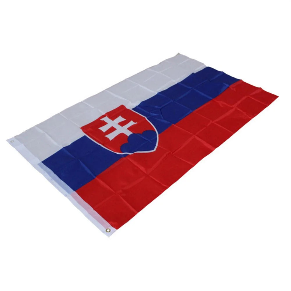 90x150cm 3x5ft Slovakia Flag Polyester National Banner with Grommets for Display - 4