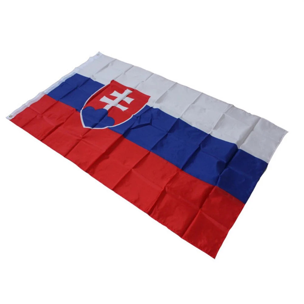 90x150cm 3x5ft Slovakia Flag Polyester National Banner with Grommets for Display - 5