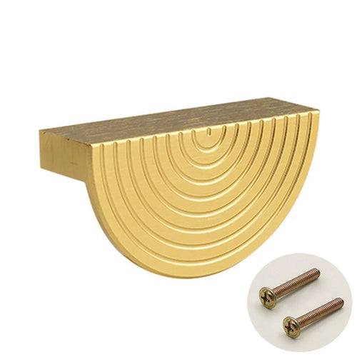 Semicircle Cabinet Door Pulls Aluminum Alloy Bronze Wardrobe Door Handle with 22mm Screw, Size: S - 1