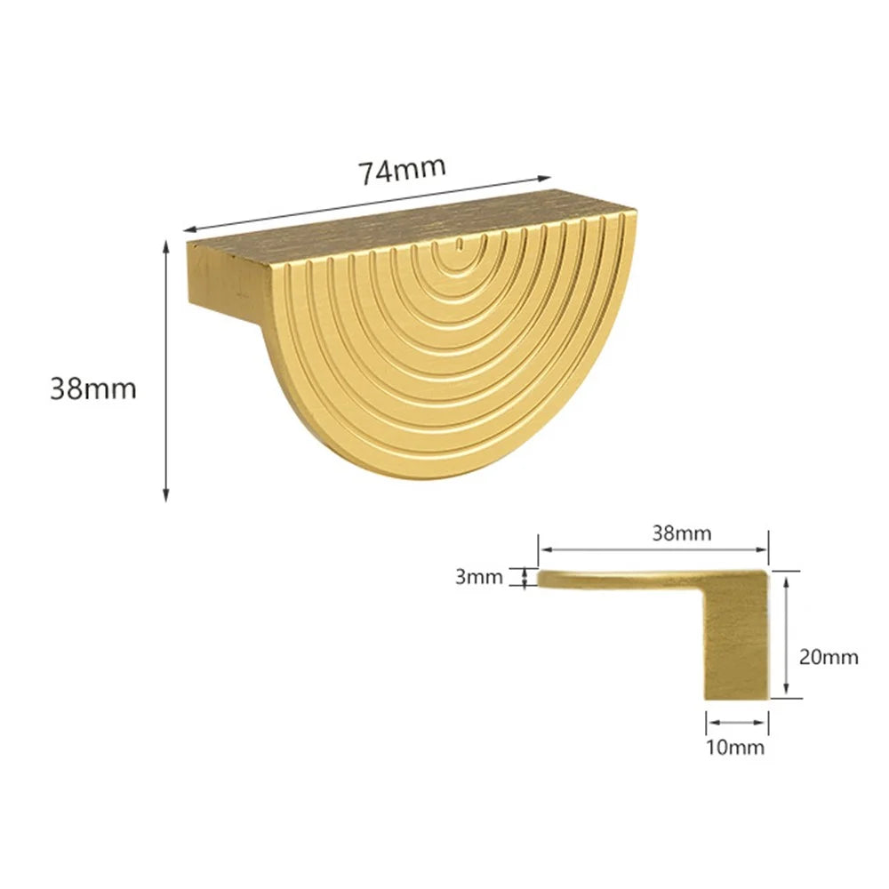 Semicircle Cabinet Door Pulls Aluminum Alloy Bronze Wardrobe Door Handle with 22mm Screw, Size: S - 5