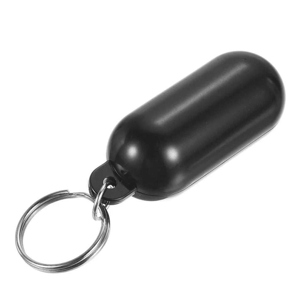 6.5x2.5cm Floating Keychain Water Sports Key Ring Buoyant Key Holder for Boating Kayaking  /  Outdoor Water Activities - Black - 1