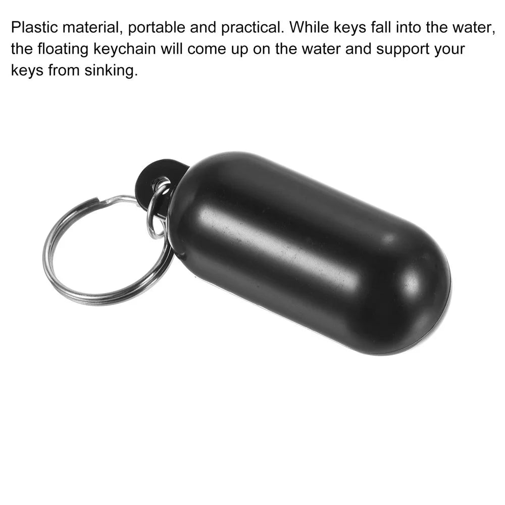 6.5x2.5cm Floating Keychain Water Sports Key Ring Buoyant Key Holder for Boating Kayaking  /  Outdoor Water Activities - Black - 2