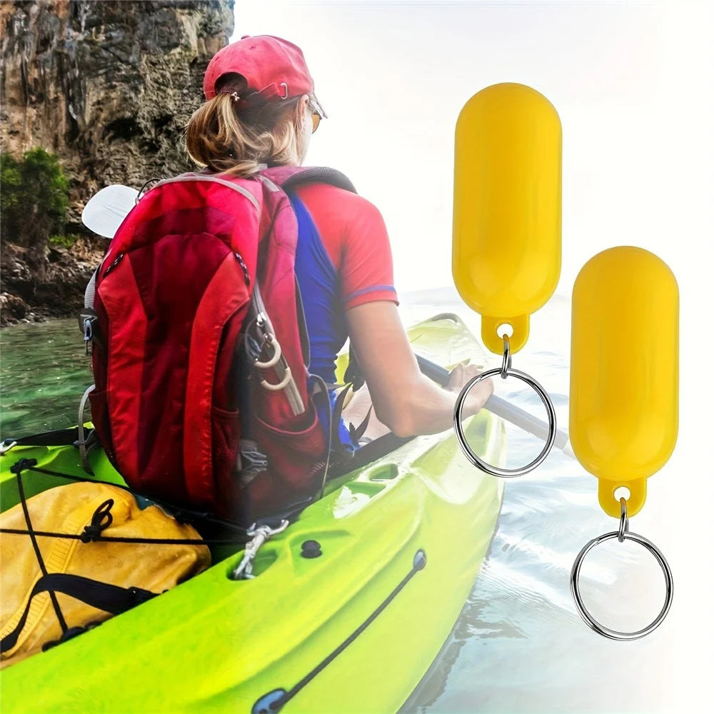 6.5x2.5cm Floating Keychain Water Sports Key Ring Buoyant Key Holder for Boating Kayaking  /  Outdoor Water Activities - Black - 7