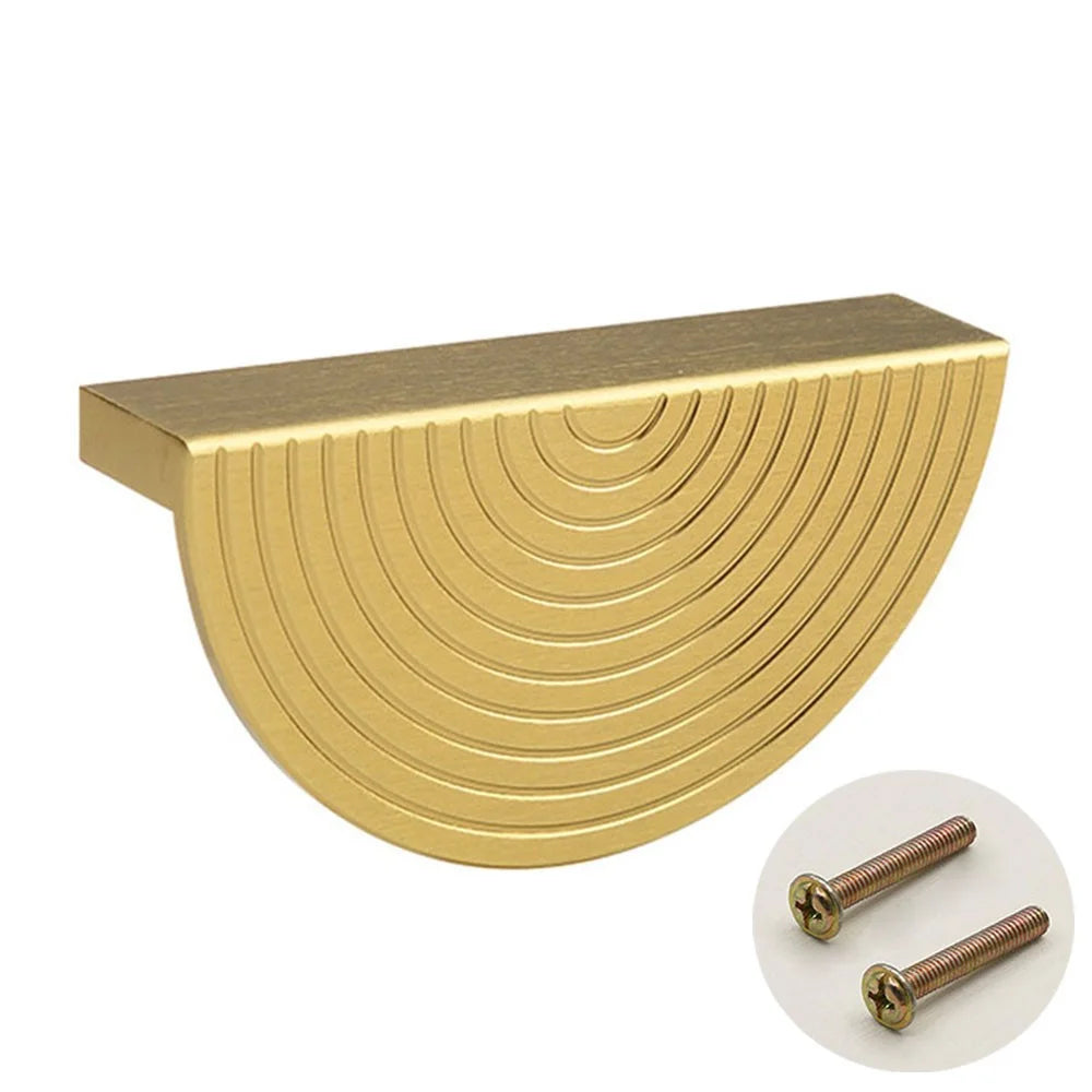 Semicircle Bronze Cabinet Door Pulls Replacement Wardrobe Door Handle with 22mm Screw, Size: L - 1