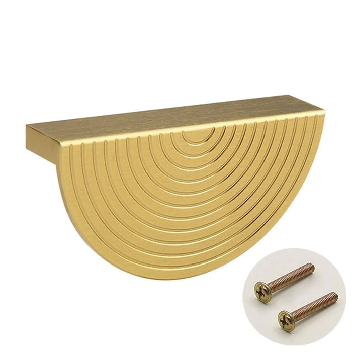 Semicircle Bronze Cabinet Door Pulls Replacement Wardrobe Door Handle with 22mm Screw, Size: L - 1