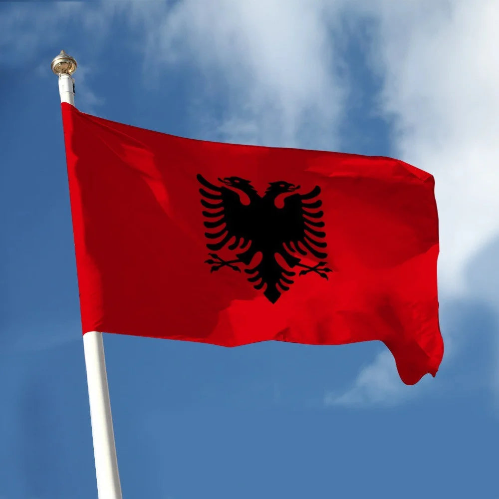 90x150cm 3x5ft Albania Flag Polyester National Flag Banner with Grommets for Outdoor Indoor Display Party Decoration - 2