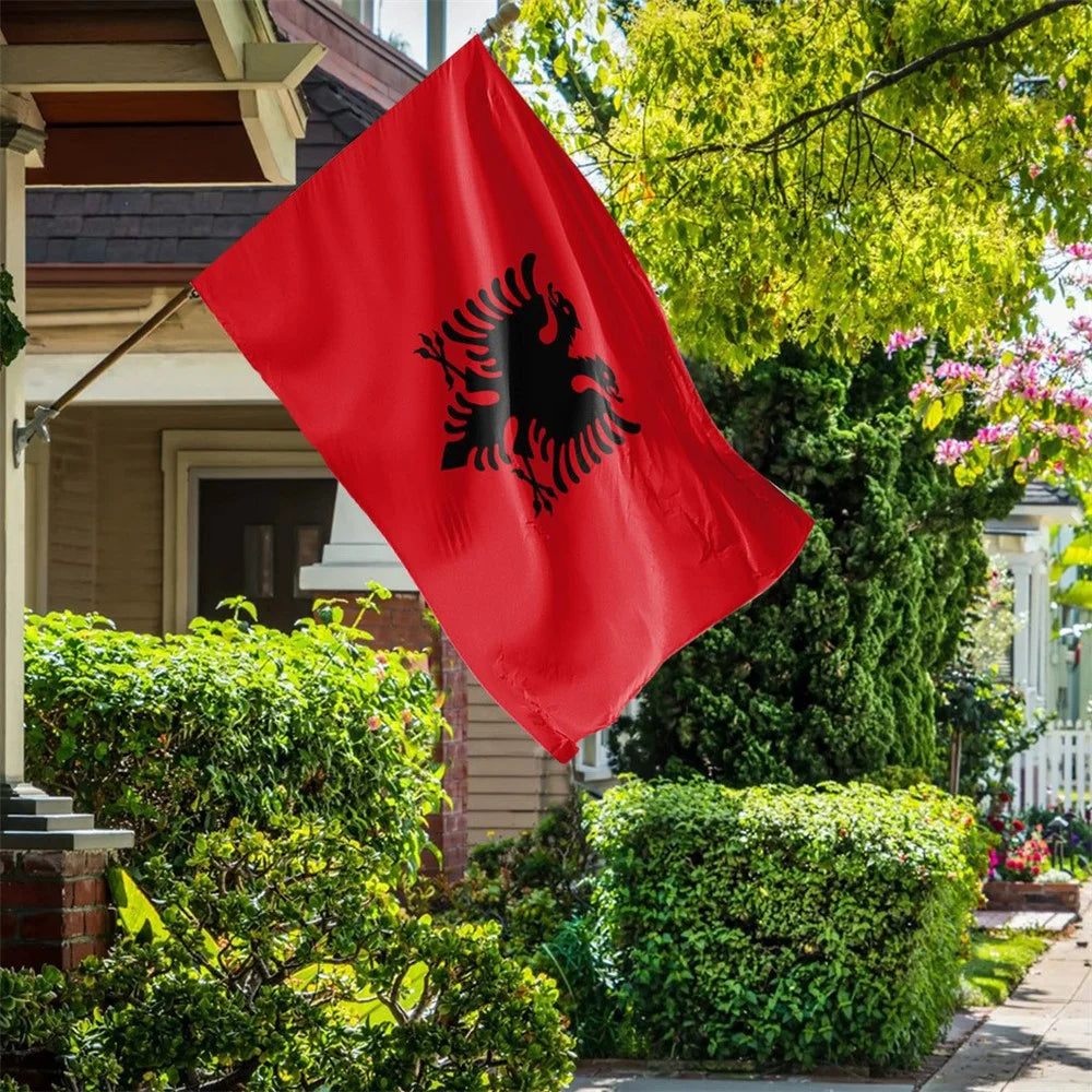 90x150cm 3x5ft Albania Flag Polyester National Flag Banner with Grommets for Outdoor Indoor Display Party Decoration - 4