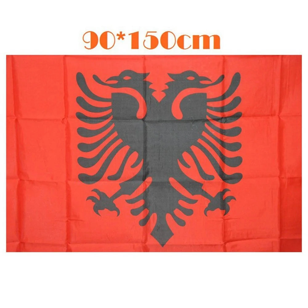 90x150cm 3x5ft Albania Flag Polyester National Flag Banner with Grommets for Outdoor Indoor Display Party Decoration - 6