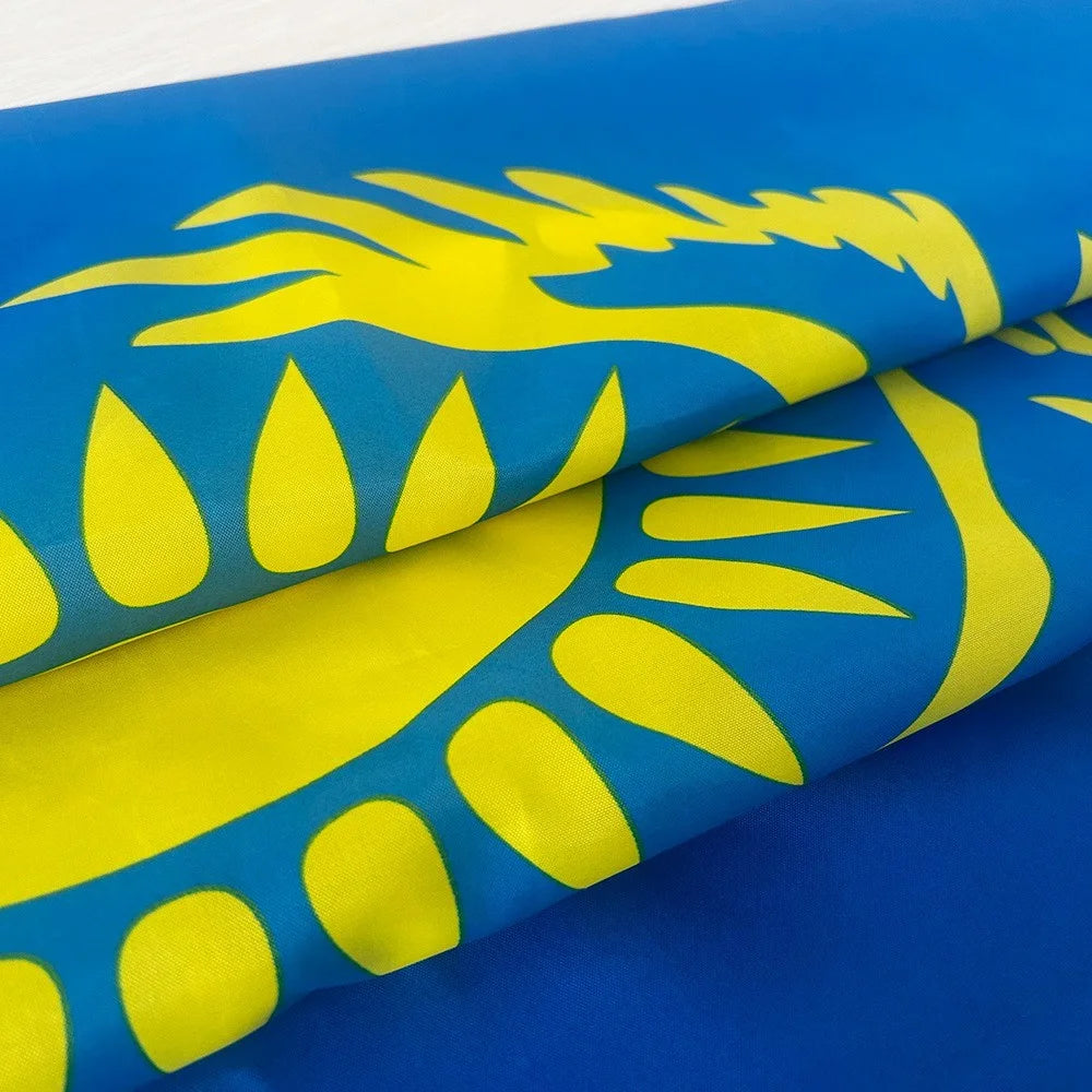 90x150cm 3x5ft Kazakhstan National Flag Polyester Country Flag Banner for Outdoor Indoor Display Party Decoration - 4
