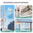 Squeegee High-Rise Window Cleaning Tool with 3Pcs Replacement Cloths 3-Section Telescopic Pole 270 Degree Rotating Head U-Shape Glass Cleaner - 6