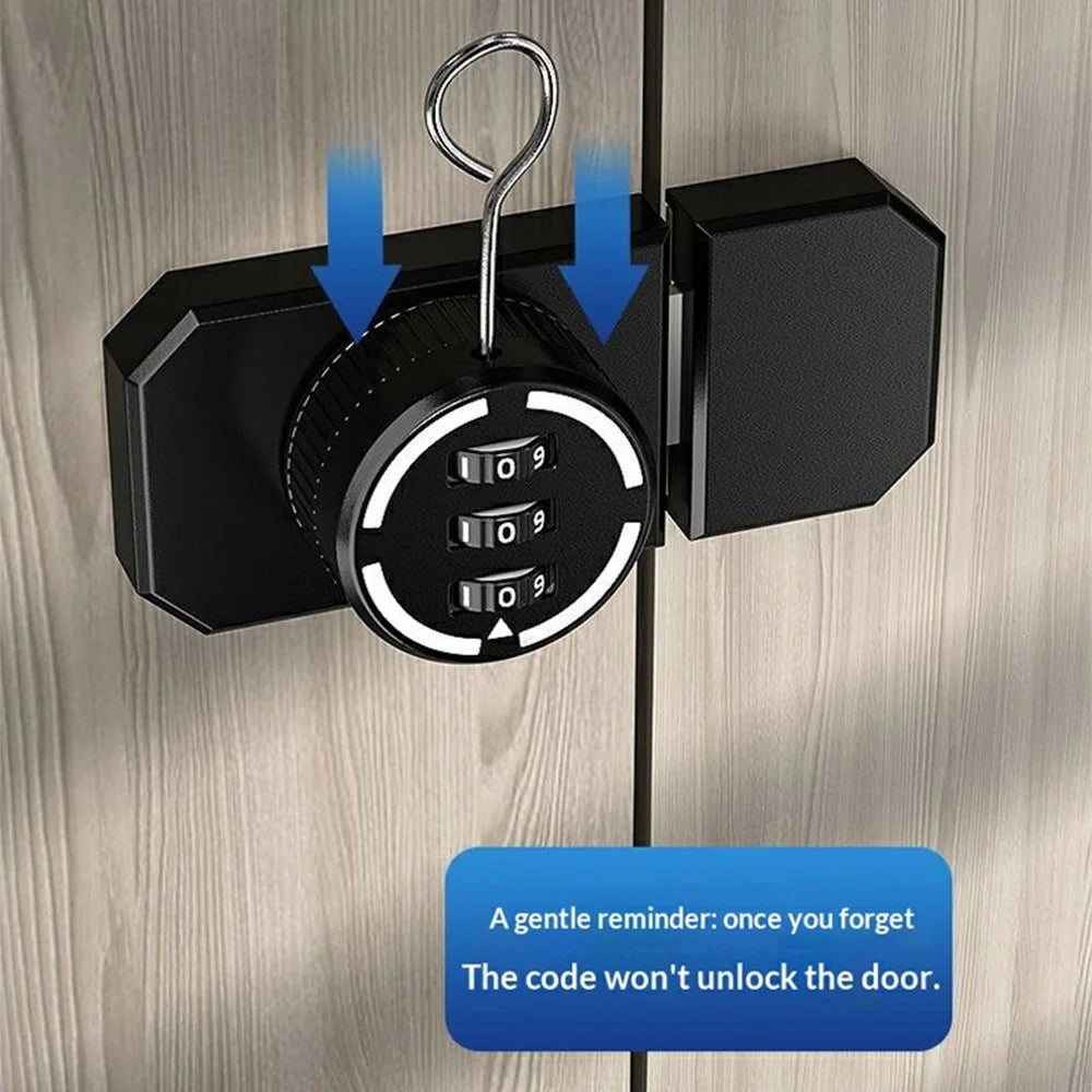 No-Punch Zinc Alloy 3-Digit Combination Pin Lock Security Password Lock for Cabinet Door Drawer - Luminous - 2