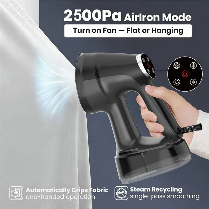 Handheld Steam Iron Garment Steamer 400ml Large Tank LCD Touch Screen Auto-Grip  Ironing Machine Steam Iron for Travel Home - Black  /  EU Plug - 4