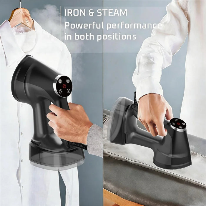 Handheld Steam Iron Garment Steamer 400ml Large Tank LCD Touch Screen Auto-Grip  Ironing Machine Steam Iron for Travel Home - Black  /  EU Plug - 6