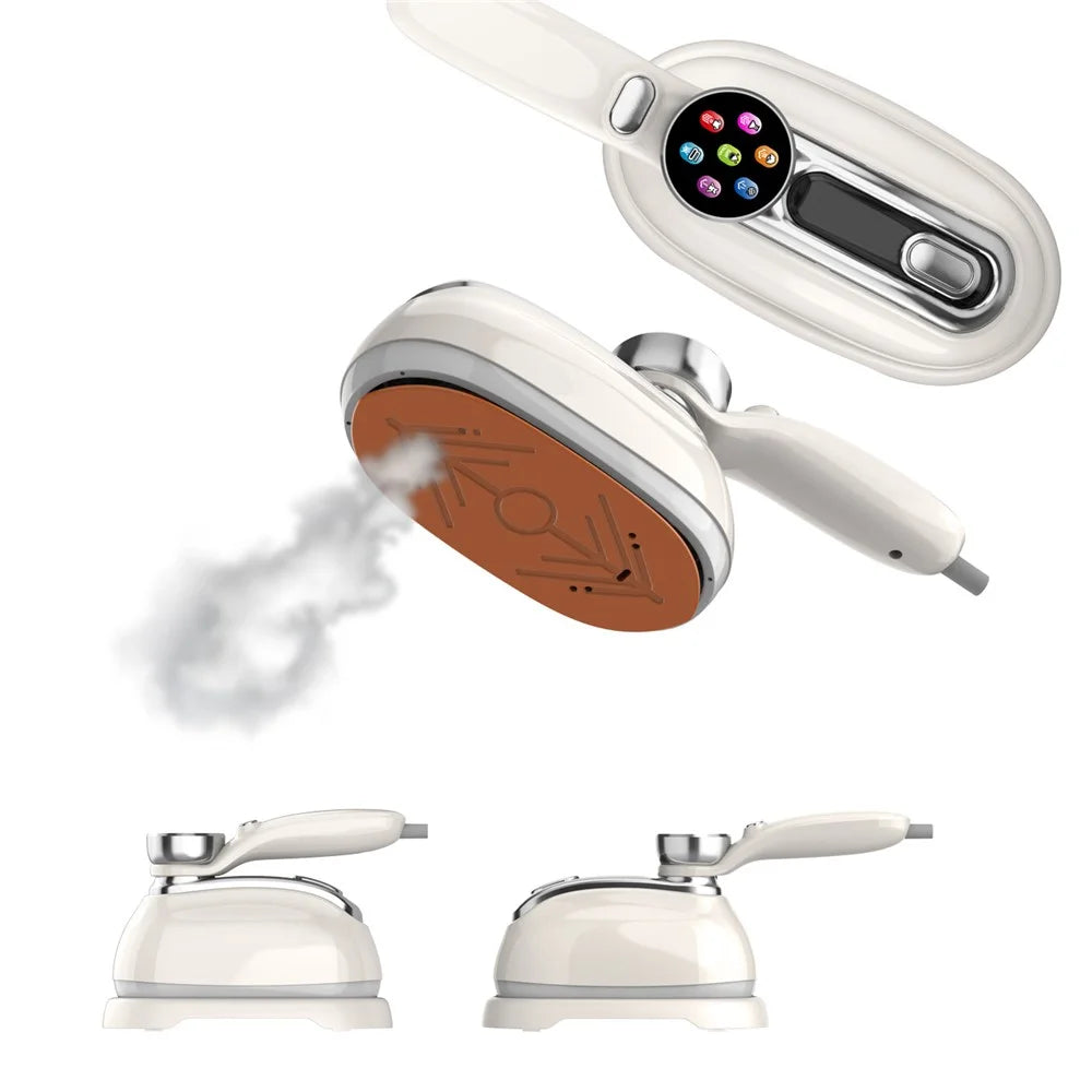 Multi-Function LCD Handheld Garment Steamer with Colorful LCD Display 1300W Portable Steam Iron for Home Travel - White - 4