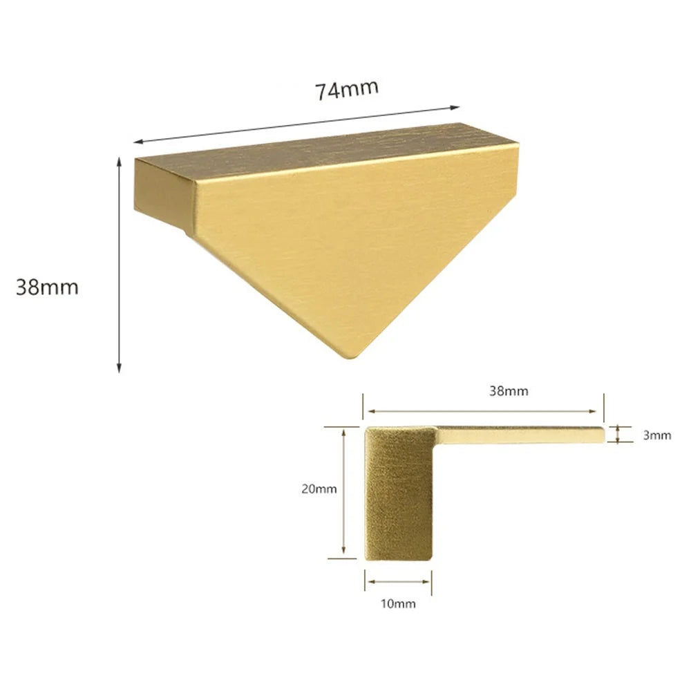 Triangle Cabinet Knob Bronze Color Dresser Drawer Hardware Pull Handle Replacement Home Decor with 22mm Screws - 4