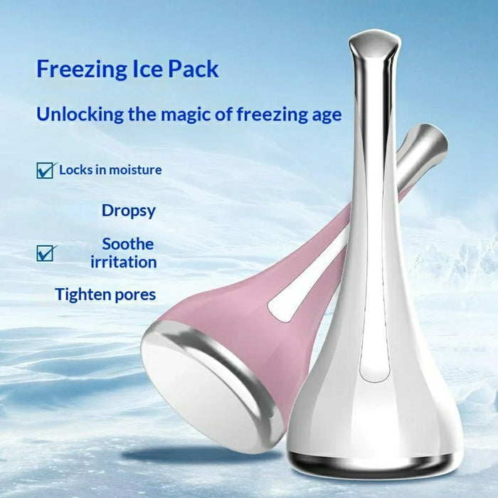 Ice Roller Face Massager Cold Therapy Tool Pore Tightening Skin Soothing Device for Skincare - Pink - 2