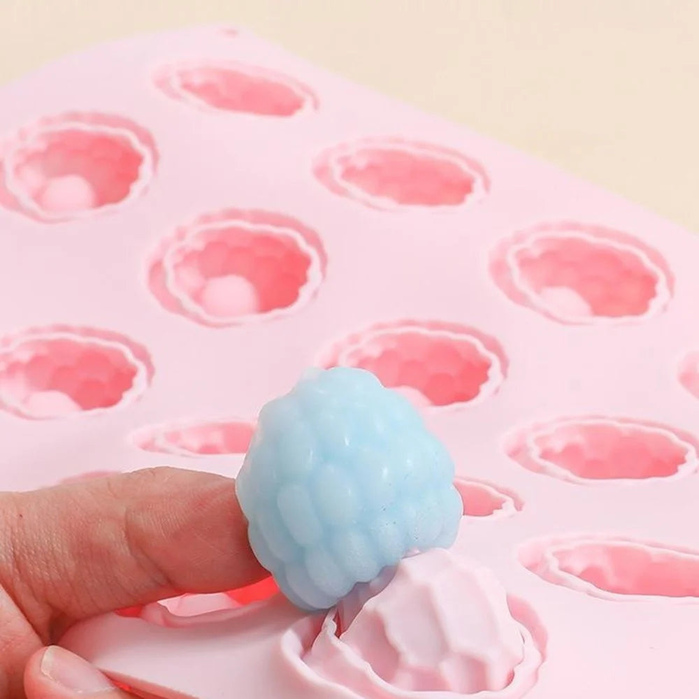 JSC4540 24-Grid Raspberry Food Grade Silicone Mold Non-Stick Easy Release Making Mold for Mousse Cake Chocolate (BPA-Free, No FDA Certified) - Pink - 5