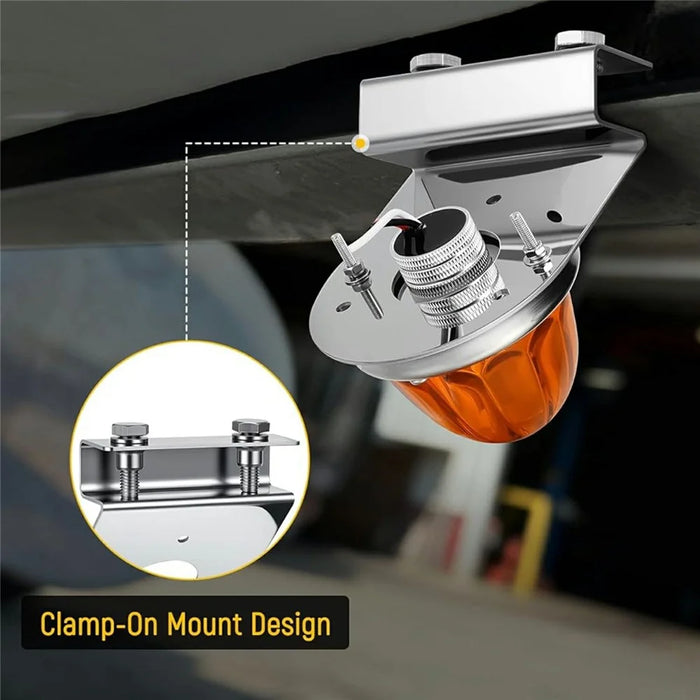 2Pcs 304 Stainless Steel Clamp-On Light Bracket 5 Degree Angle  Mounting Watermelon Lights Holder for Semi Truck - 45 Degree Angle - 2