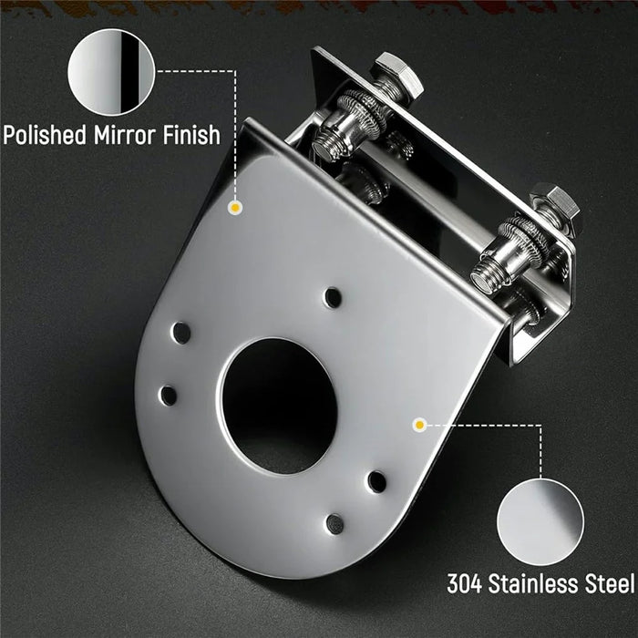 2Pcs 304 Stainless Steel Clamp-On Light Bracket 5 Degree Angle  Mounting Watermelon Lights Holder for Semi Truck - 45 Degree Angle - 4