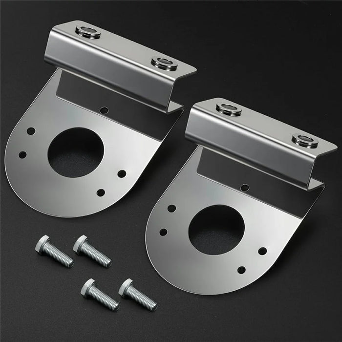 2Pcs 304 Stainless Steel Clamp-On Light Bracket 5 Degree Angle  Mounting Watermelon Lights Holder for Semi Truck - 45 Degree Angle - 6