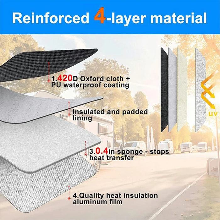 2Pcs 16.3x16.3 inch RV Skylight Cover 4-Layer Magic Tape Insulated Shade for 14x14 inch Vent Travel Trailer - 3