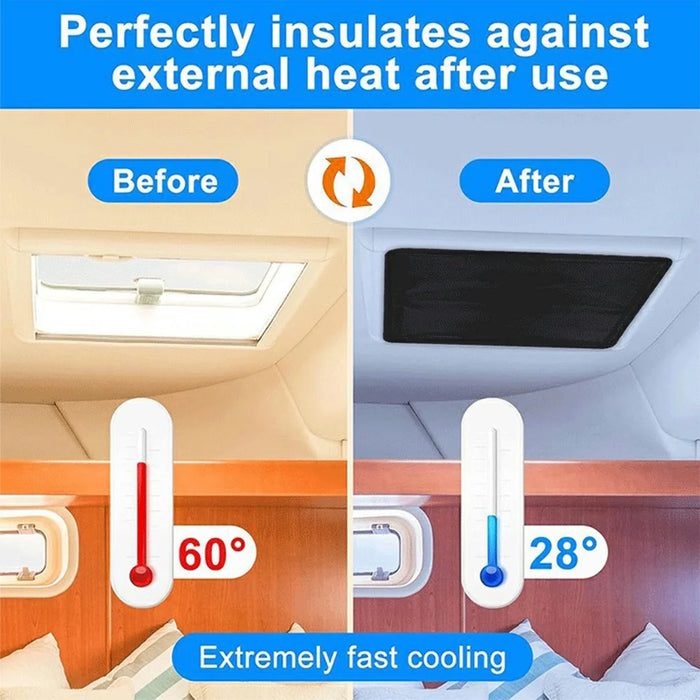 2Pcs 16.3x16.3 inch RV Skylight Cover 4-Layer Magic Tape Insulated Shade for 14x14 inch Vent Travel Trailer - 5