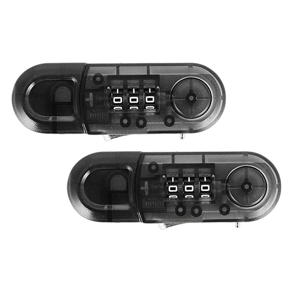 2Pcs Keyless Combination Cabinet Lock 3-Digit Password Child Pet Proof Drawer Fridge Safety Lock - Black - 1
