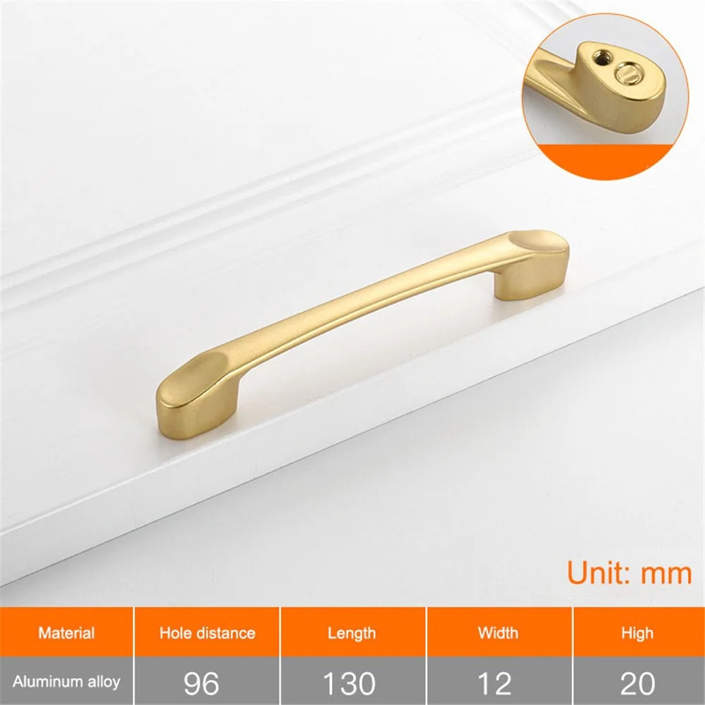 Aluminum Alloy Wardrobe Door Handle Drawer Cabinet Pull Handle Furniture Hardware, 22mm Screw - 8103-96 Gold - 2