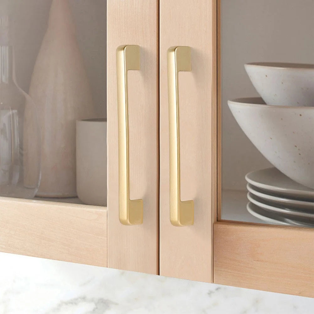 Aluminum Alloy Wardrobe Door Handle Drawer Cabinet Pull Handle Furniture Hardware, 22mm Screw - 8103-96 Gold - 7