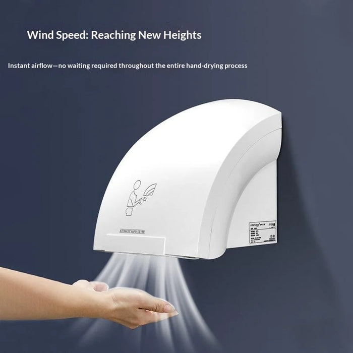 905 Hot Air Automatic Hand Dryer 1200W Electric Wall Mount Sensor Hand Drying Machine for Home Office - White  /  EU Plug - 4