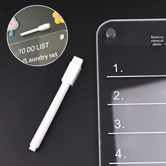 20x30cm Magnetic Whiteboard Acrylic Erasable Message Board with Marker Pen for Refrigerator - TO DO LIST - 7