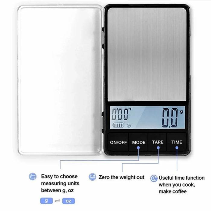 1000g / 0.1g Mini Portable Coffee Scale Digital Kitchen Scale with Backlit Display for Pour Over Coffee Brewing Baking - 5