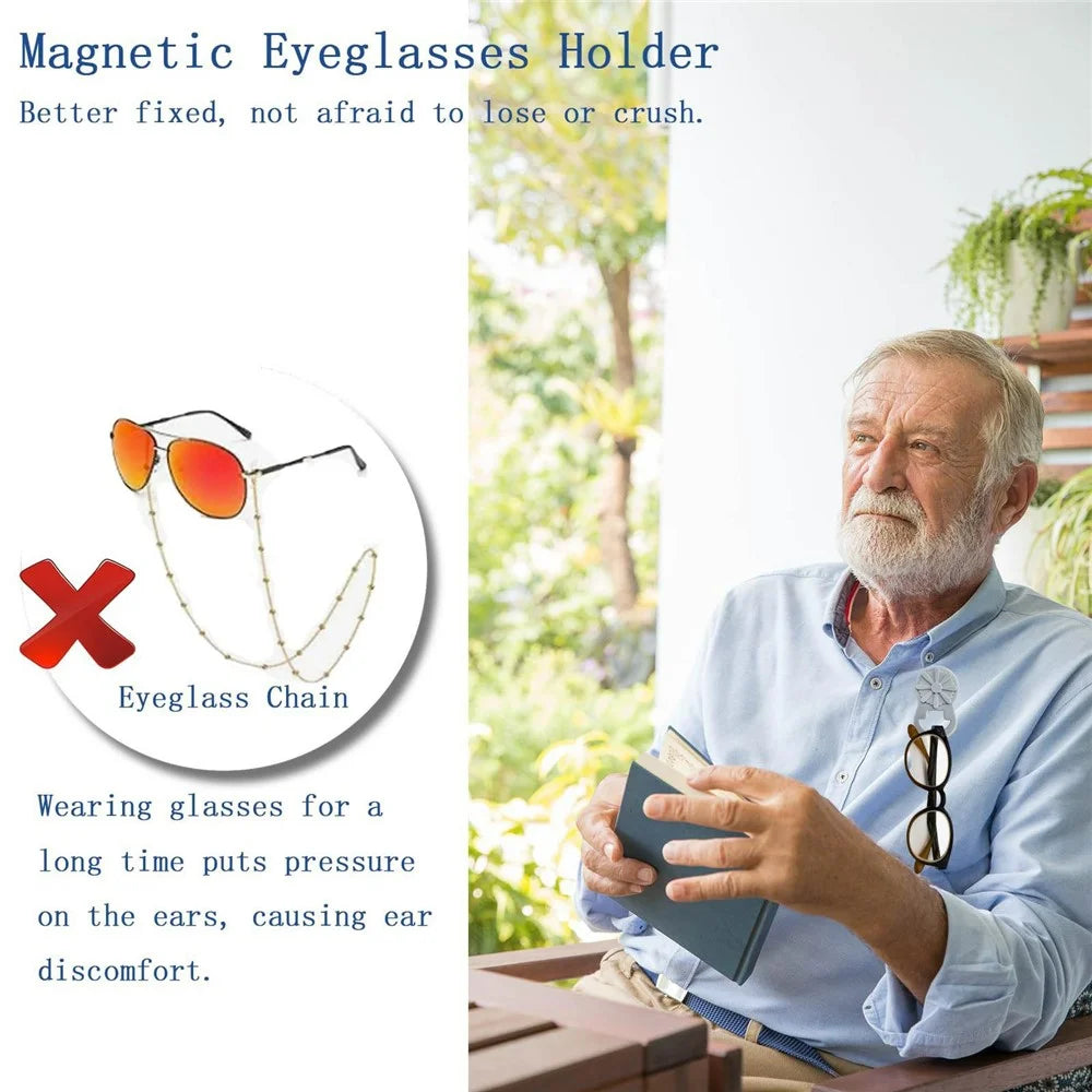 Silicone Magnetic Glasses Holder Clip Daisy Design Waterproof Sunglasses Reading Glasses Holder for Outdoor Travel - Grey - 3