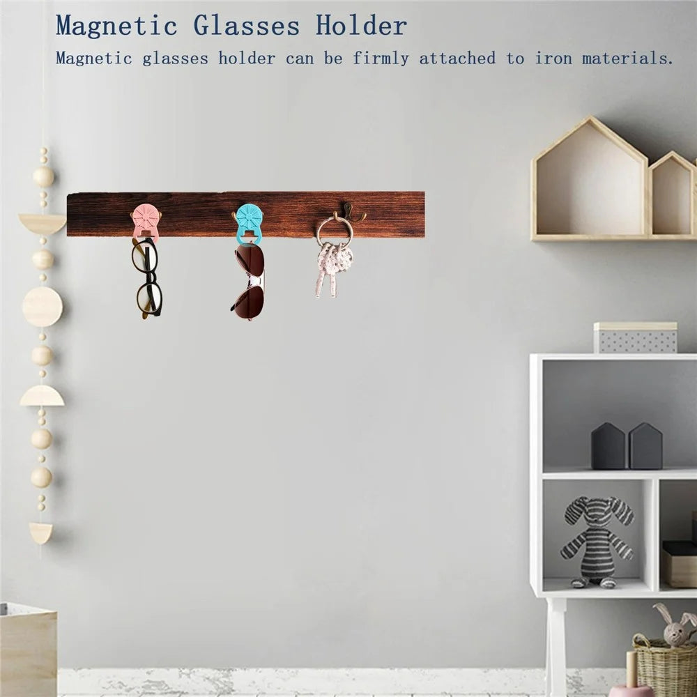 Silicone Magnetic Glasses Holder Clip Daisy Design Waterproof Sunglasses Reading Glasses Holder for Outdoor Travel - Grey - 5