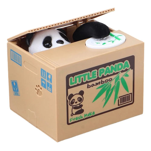 Cute Cartoon Coin Stealing Piggy Bank Electric Money Box Interactive Toy for Children - Panda - 1