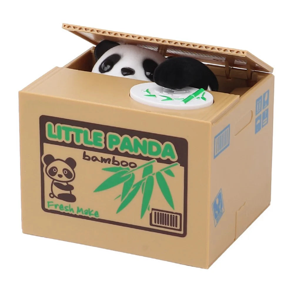 Cute Cartoon Coin Stealing Piggy Bank Electric Money Box Interactive Toy for Children - Panda - 2