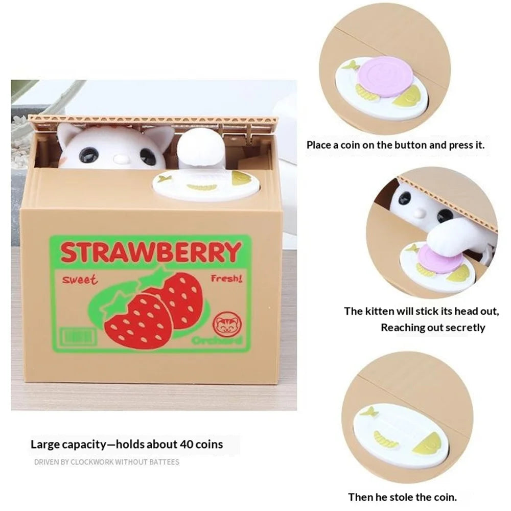 Cute Cartoon Coin Stealing Piggy Bank Electric Money Box Interactive Toy for Children - Panda - 5