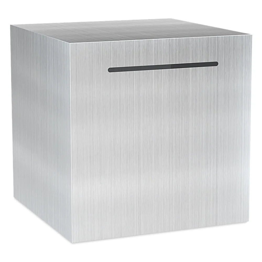 12x12cm Cube Shape Stainless Steel Piggy Bank Money Saving Box for Coin Cash Storage - 1