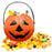 11x11x8.5cm Halloween Pumpkin Bucket Orange Plastic Candy Pail with Handle Jack-O-Lantern for Trick or Treat - 1