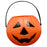 11x11x8.5cm Halloween Pumpkin Bucket Orange Plastic Candy Pail with Handle Jack-O-Lantern for Trick or Treat - 2
